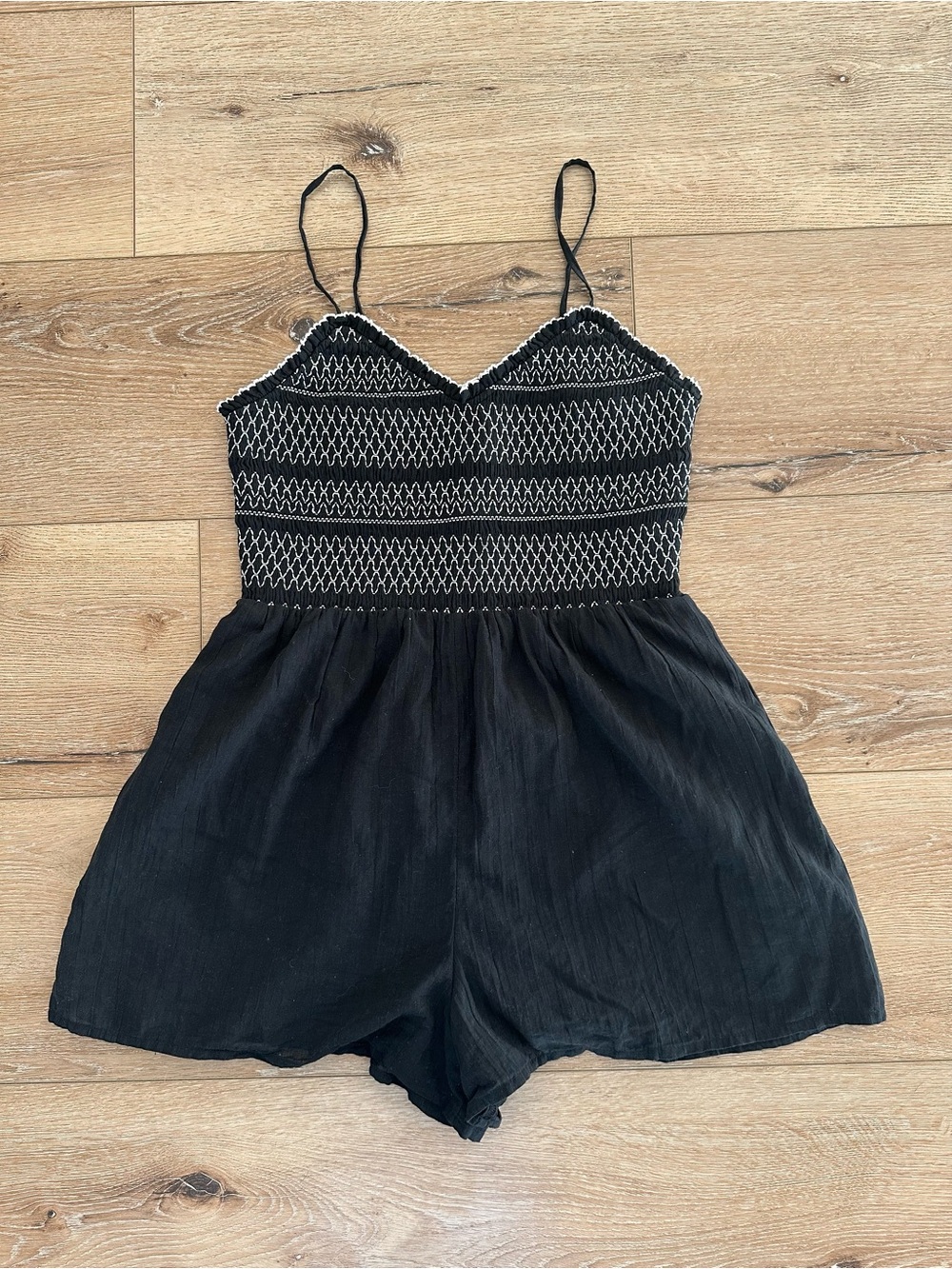 American Eagle Cotton Smocked Sweetheart Romper